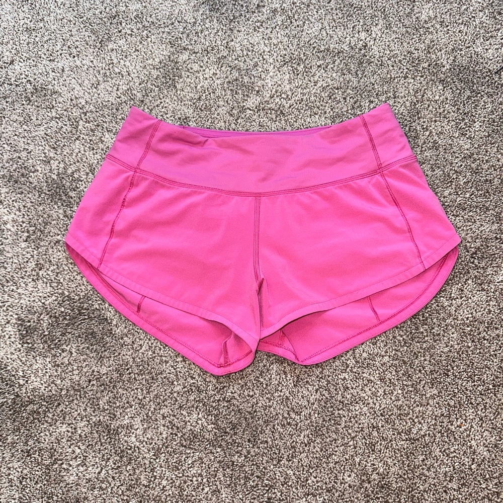 Lululemon Sonic Pink Speed Up Shorts!